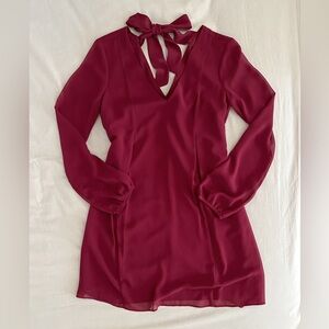 New BCBGeneration Burgundy Bow Back Cocktail Dress Wedding Guest